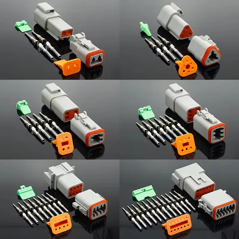 2 Conector Automotriz Femenino Eléctrico Sellado Gris de la Serie Dtm Pin Deutsch