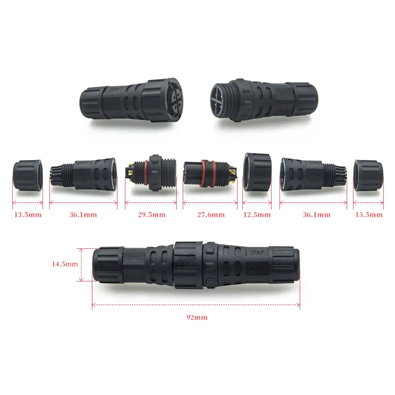 Iluminación LED exterior eléctrica M16 2 3 4 con conector de cable impermeable