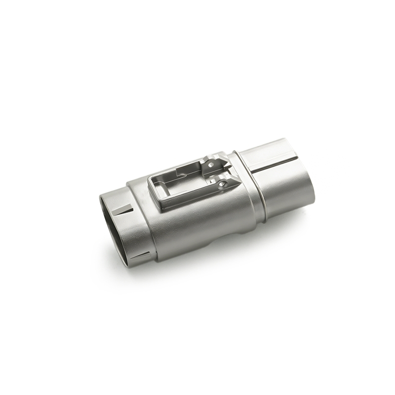 Conector eléctrico ovalado de aleación de zinc de precisión con doble puerto y mecanismo de bloqueo integrado para cableado industrial