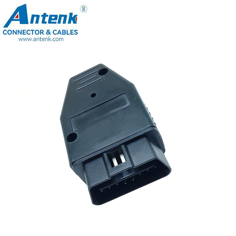 Conector Automotriz Masculino OBD 16p para PCB con Cubierta de Plástico