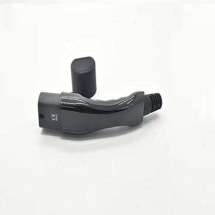Conector de cargador de alto rendimiento tipo AC macho blanco y negro 2 para vehículos eléctricos, material de carcasa de PC