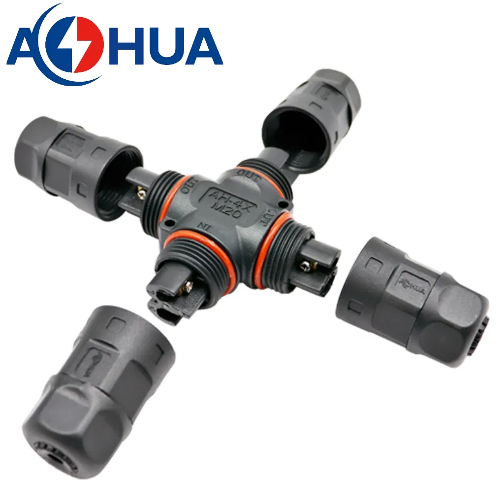 Conector de cable impermeable tipo X para fijación de tornillos automotrices