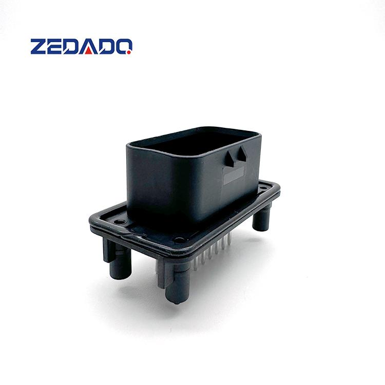 776228-1 Serie Ampseal 35 Conector Automotriz PCB de Pines Macho Negros Rectos Moldeados de Estaño