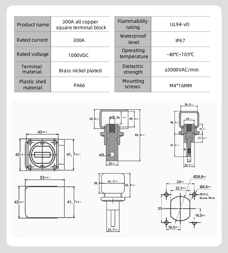 Conector de Batería de Terminal Largo