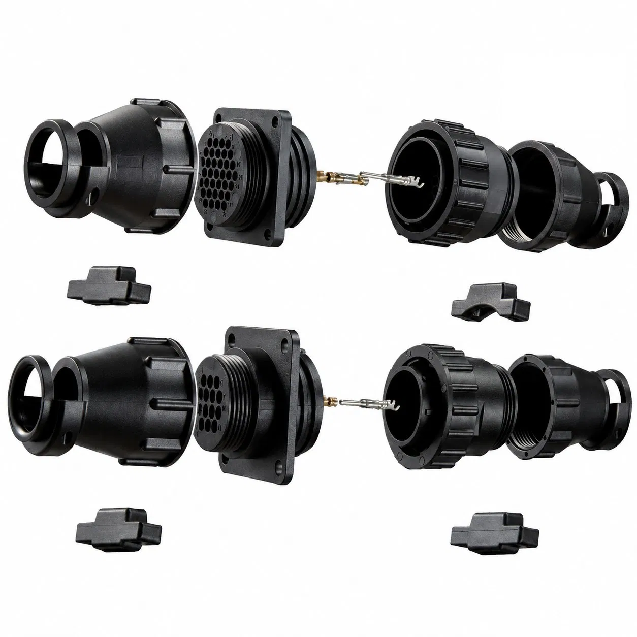 Conector de plástico circular, conector de montaje en brida, conector hembra a prueba de agua para automóviles, conector eléctrico a prueba de agua para automóviles, conector automático a prueba de agua