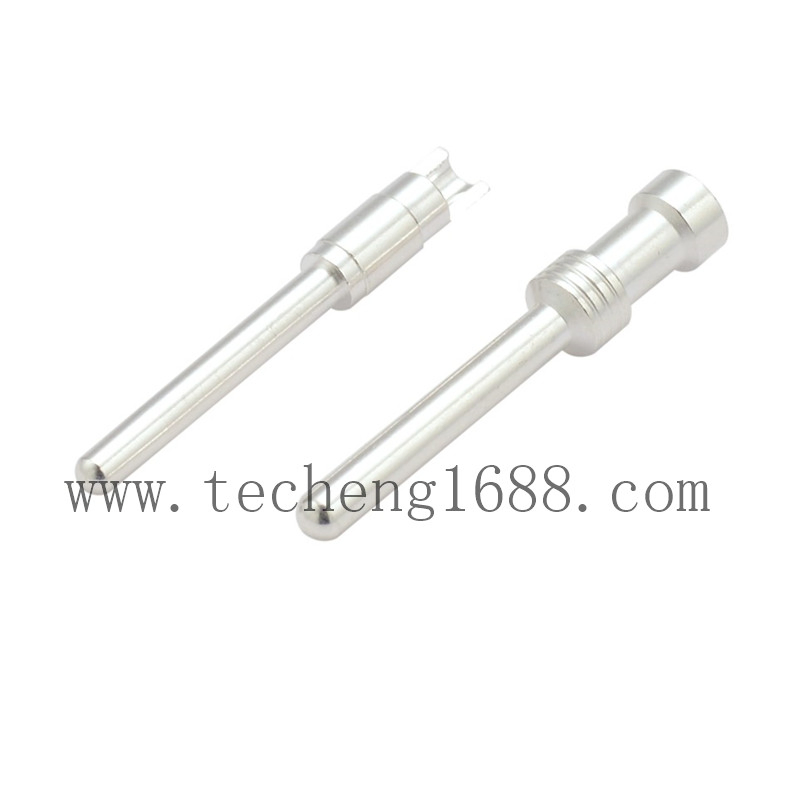Piezas de hardware de mecanizado CNC personalizadas con recubrimiento de plata, pasador de latón, conector de carga de batería para vehículos eléctricos