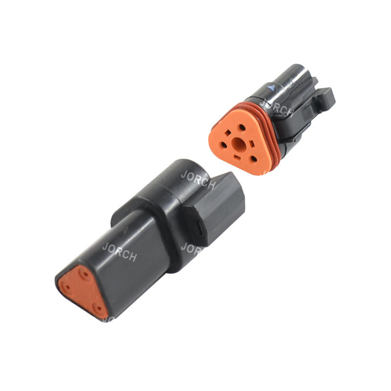 3 Conector eléctrico Deutsch Dt serie hembra y macho negro a prueba de agua para automóviles Dt06-3s Dt04-3p