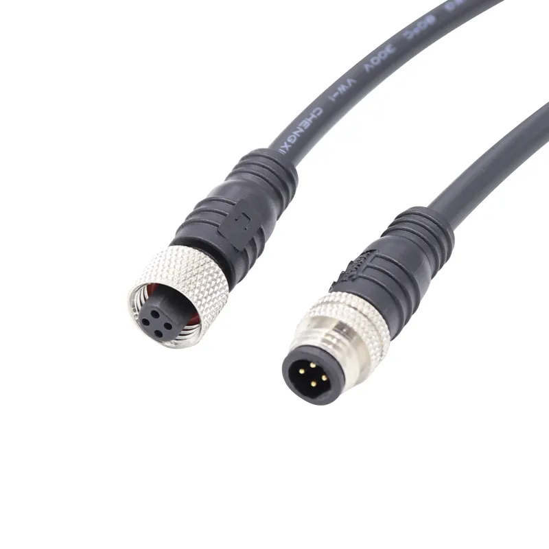 Cable de goma Pin IP65 Conector metálico macho hembra a prueba de agua M8 Sensor