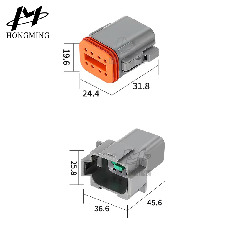 8 Conector Automotriz Deutsch a Prueba de Agua Dt04-8p Cable Eléctrico Femenino
