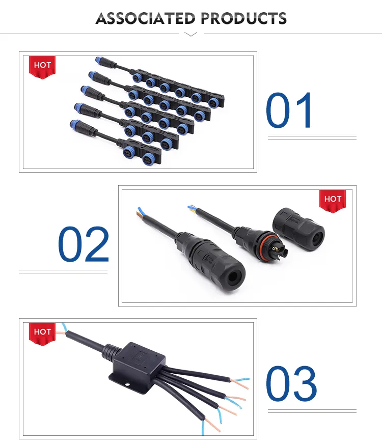 Conector de Potencia a Prueba de Agua para Ensamblaje de Motor Agrícola Exterior 2pin Masculino Femenino