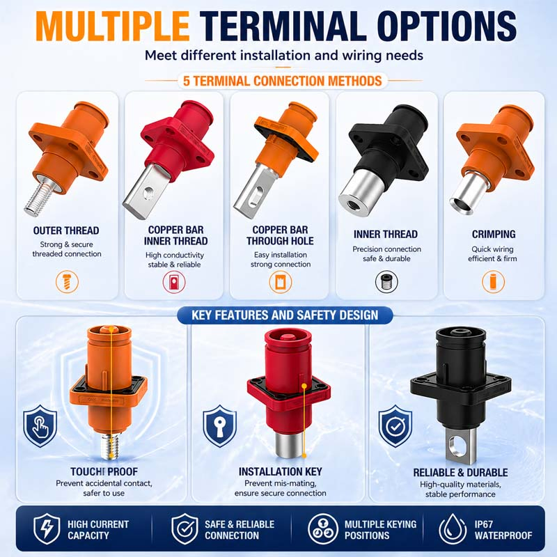 Conector de alta tensión personalizado de fábrica UL TUV Fpic para almacenamiento de energía en baterías