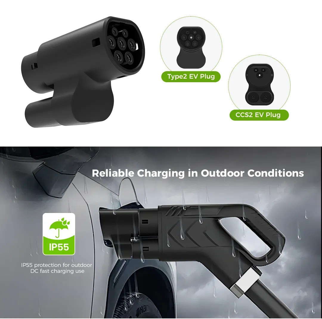 Adaptador de conector Evse IEC-62169 CCS2 para Type2 carga de vehículos eléctricos