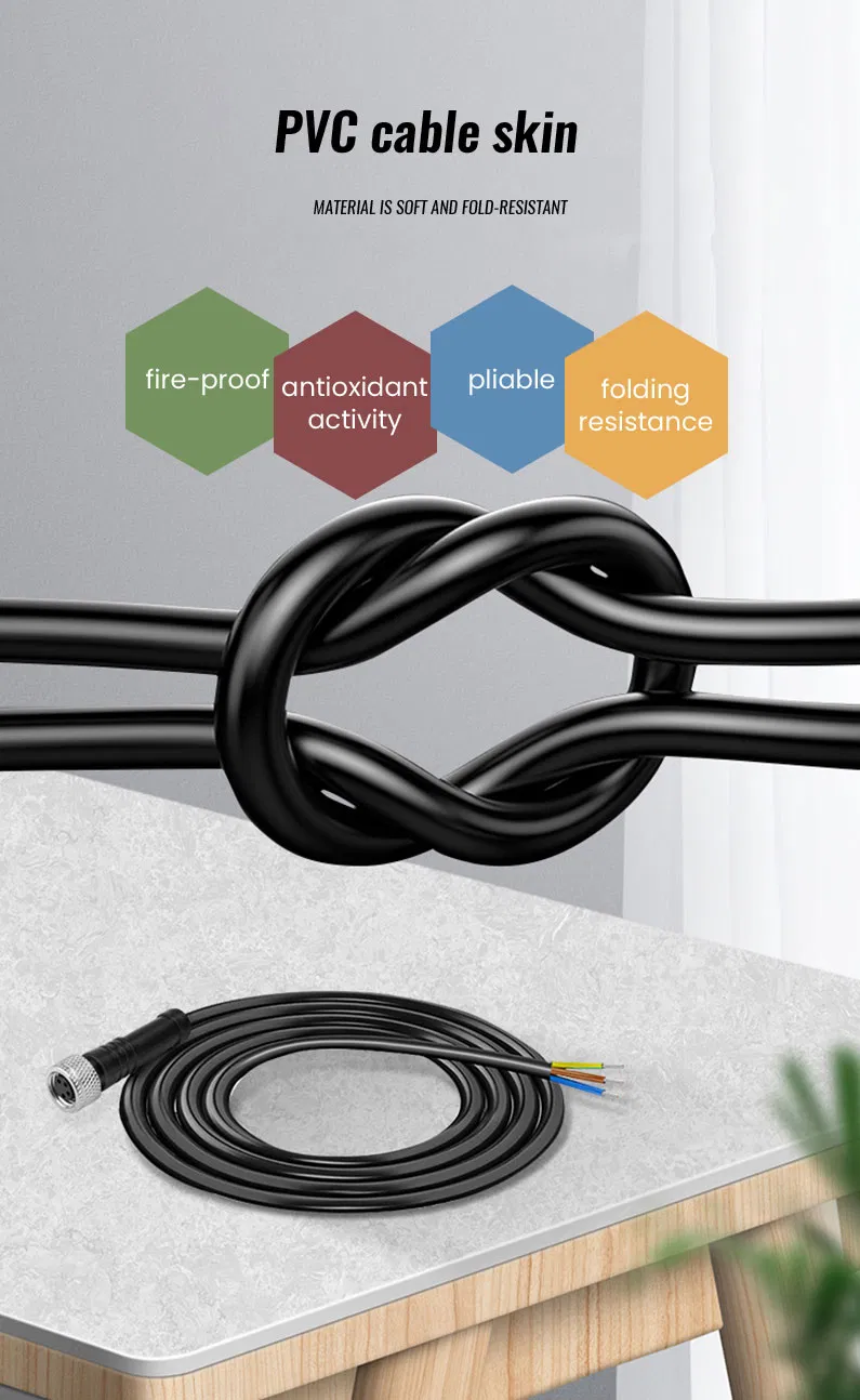 M8 6pin Moldeo Masculino IP67 Conector de Cable Sensor Circular