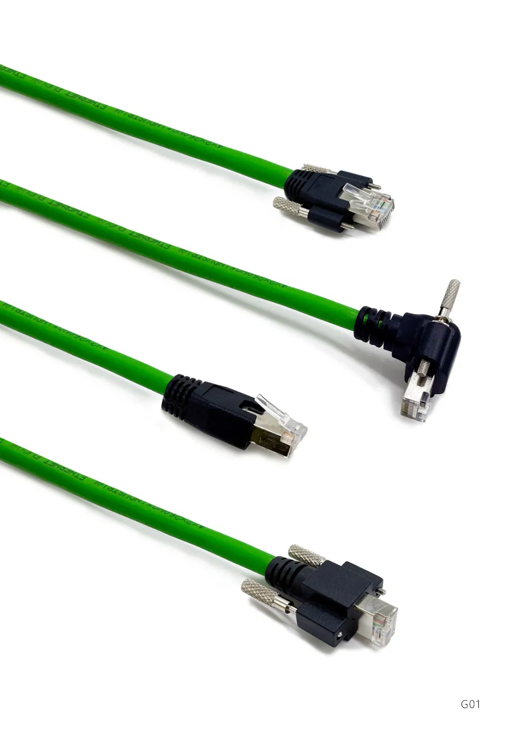 M12 a RJ45 Cámaras Industriales Ethernet Rectas 4pin Conector de Sensor Flexible D-Code