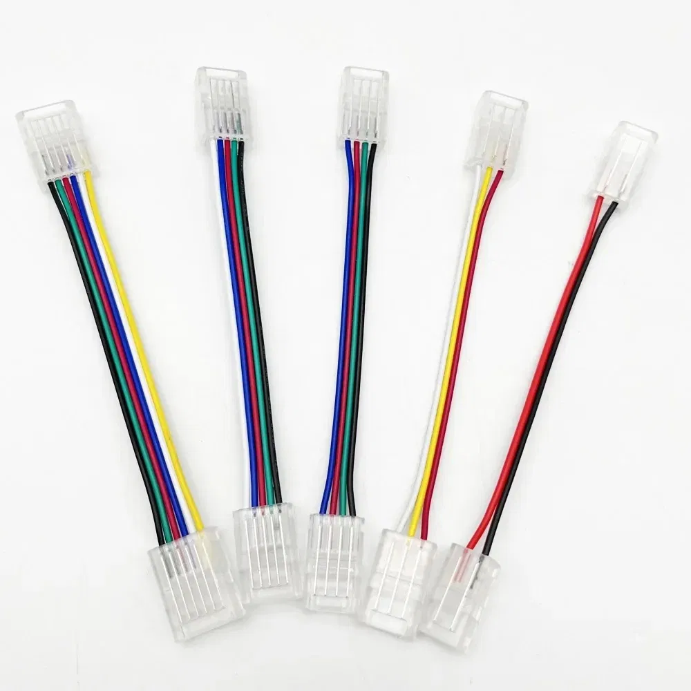 2-Pin Conector de tira LED SMD COB a cable 10cm Conector con cable pre-soldado para 8mm 10mm tiras de un solo color, cable de conexión rápida sin soldadura para iluminación bajo gabinete
