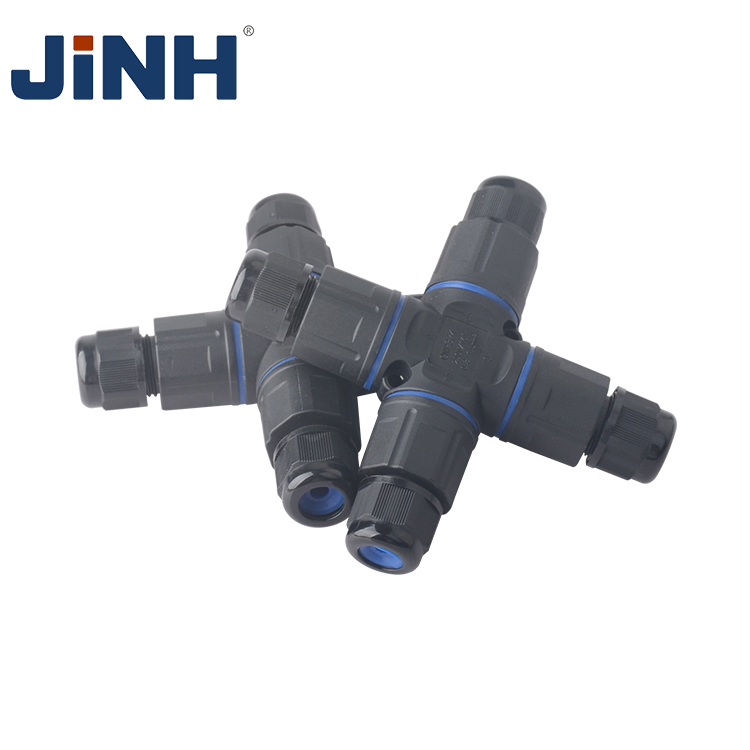 Cable de alimentación para iluminación exterior a prueba de agua 4 vías 2 conector de baja tensión