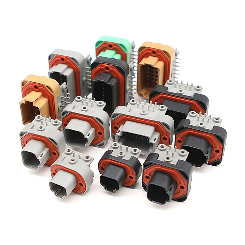 2/4/6/8/12pin Dt13 Conector Automotriz Impermeable Dt Con Ángulo Recto Montaje en PCB Enchufe de Cable a Placa Venta Directa de Fábrica