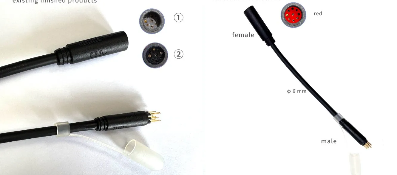 Cable a Cable 9pin Motor Impermeable Connector9 para E-Bike Suministro Directo de Fábrica