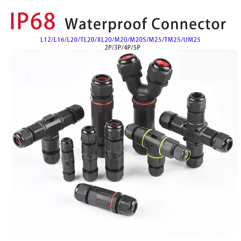 IP68 Serie XL Iluminación LED Exterior 4way Conectores Impermeables Tornillo Cableado