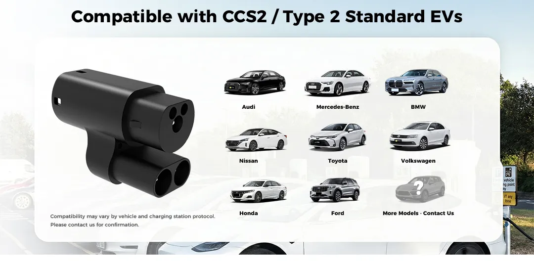 Adaptador de conector Evse IEC-62169 CCS2 para Type2 carga de vehículos eléctricos