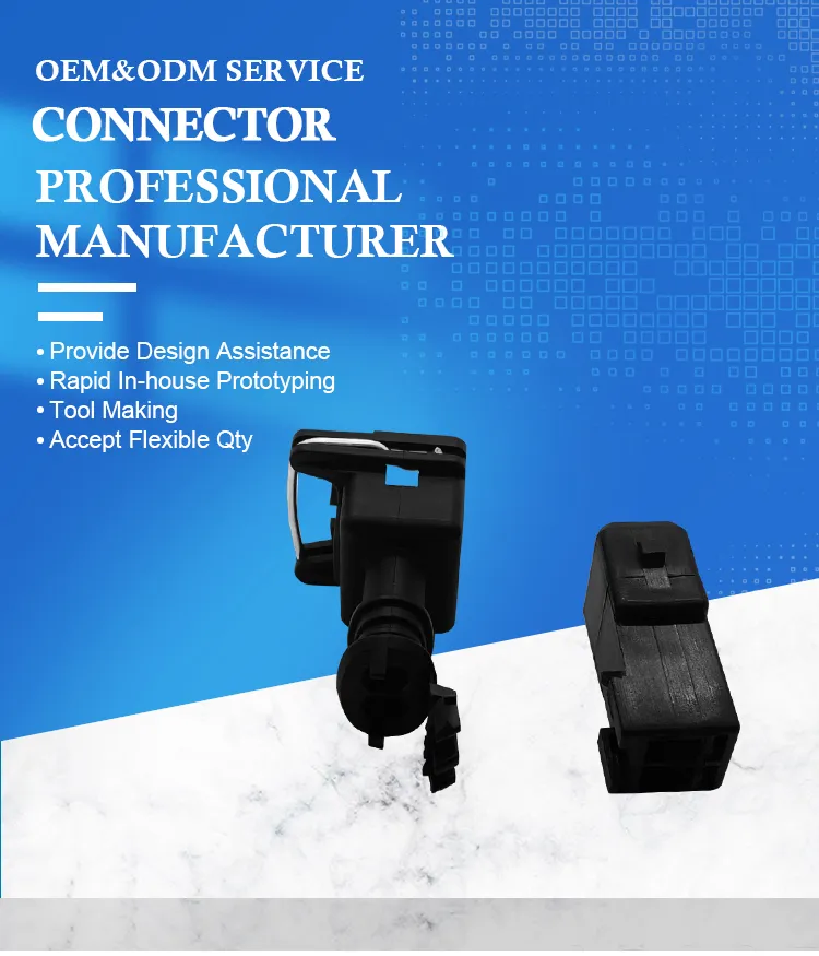Fabricación 2p Conector de enchufe del arnés del sensor de temperatura del agua del automóvil y bocina de caracol