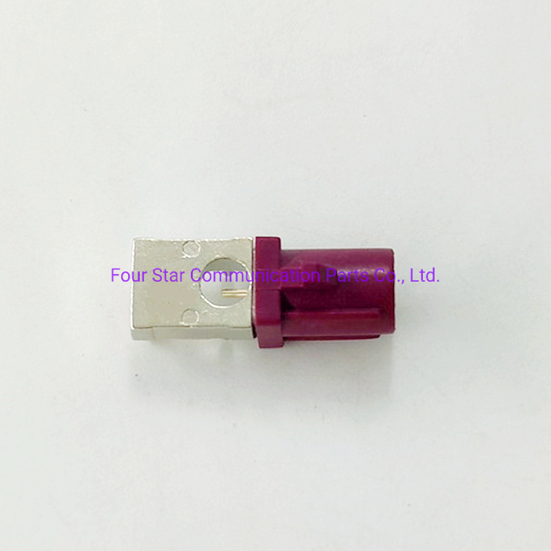 Conector macho Fakra de ángulo recto, impermeable y coaxial RF para montaje en PCB con carcasa