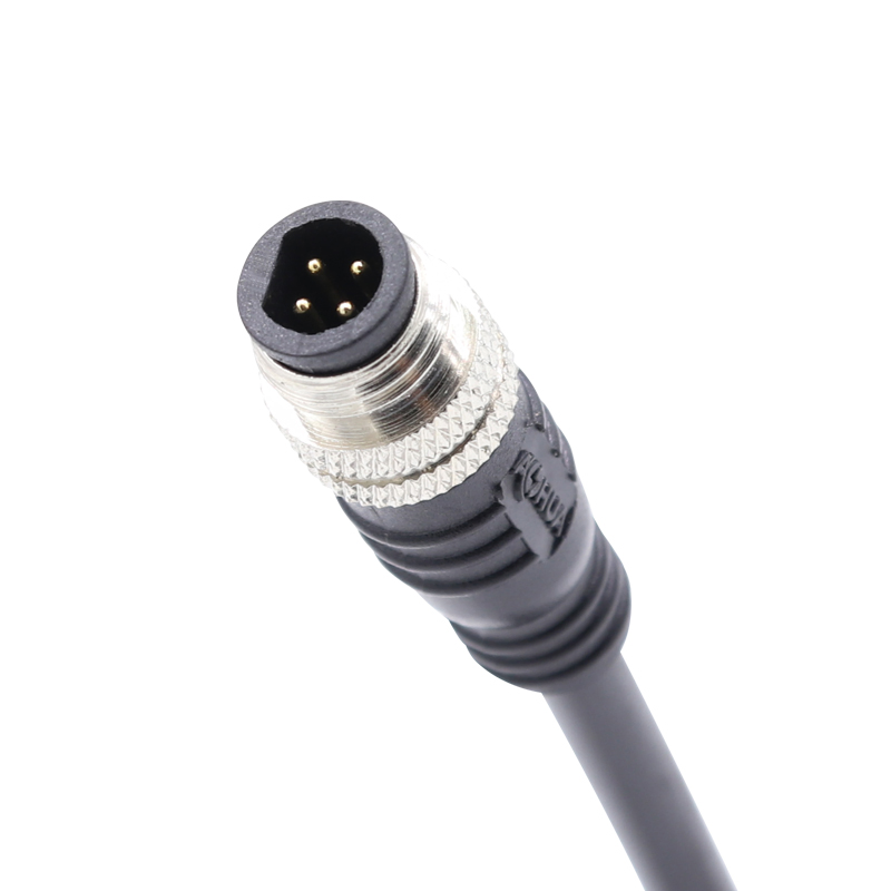 Aohua 2 3 4 Cable de goma Pin IP65 Conector metálico macho hembra a prueba de agua M8 Sensor