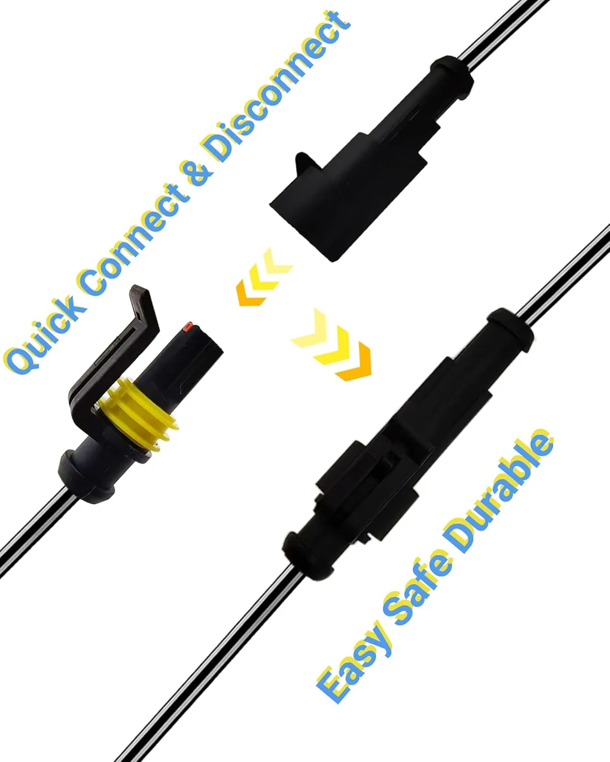 14 AWG 1 Conector eléctrico a prueba de agua con clavija macho y hembra, conector sellado de desconexión rápida para arnés de cableado automotriz
