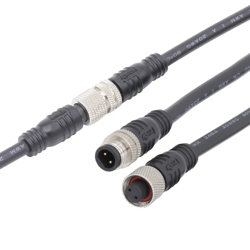 Cable de goma Pin IP65 Conector metálico macho hembra a prueba de agua M8 Sensor