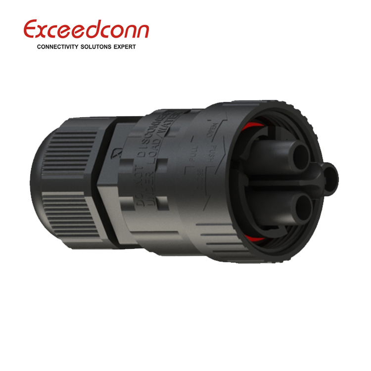 3 Enchufe Impermeable IP68 Conector de Cable Circular Femenino para Iluminación Exterior