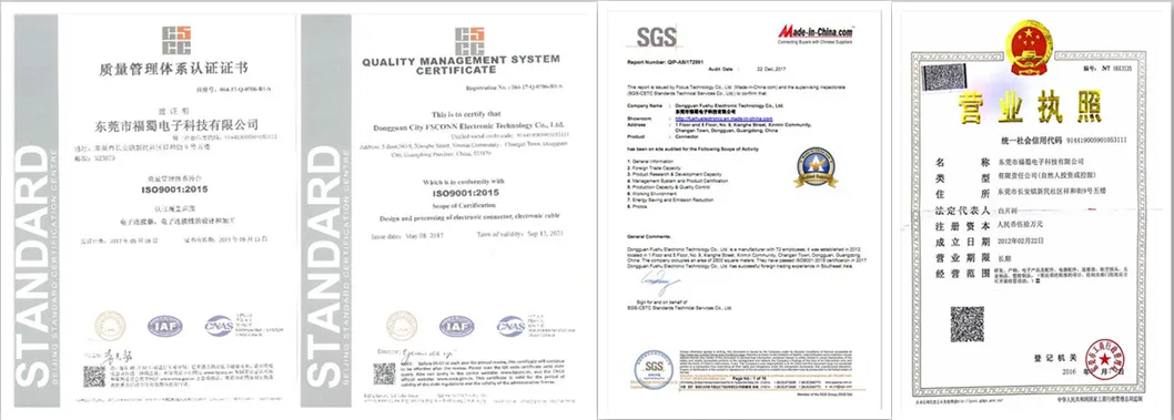 Certificaciones del conjunto de cable coaxial