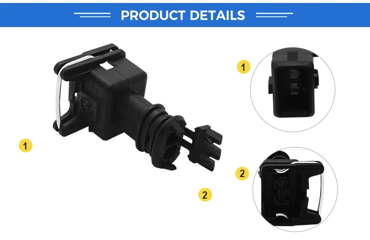 Fabricación 2p Conector de enchufe del arnés del sensor de temperatura del agua del automóvil y bocina de caracol