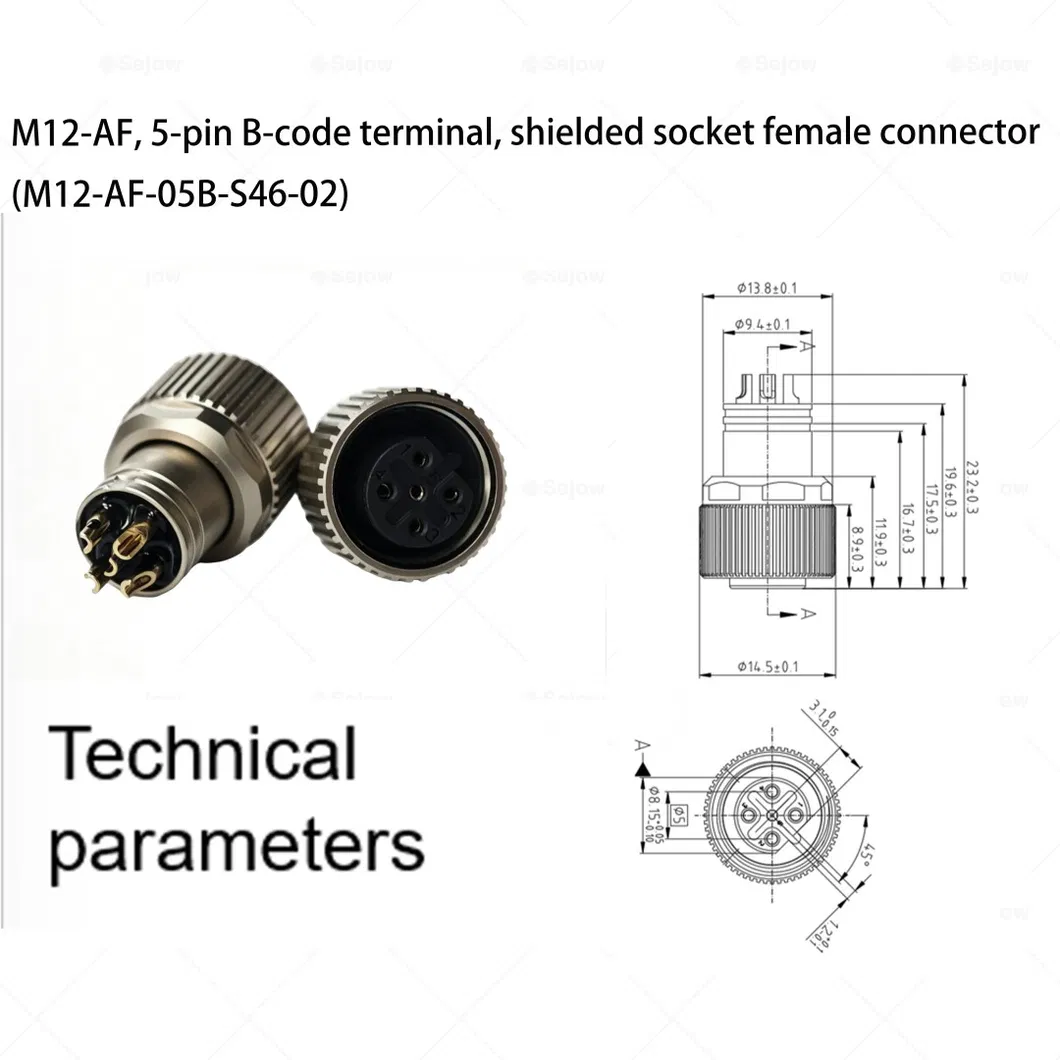 Conector industrial de empuje y tirón