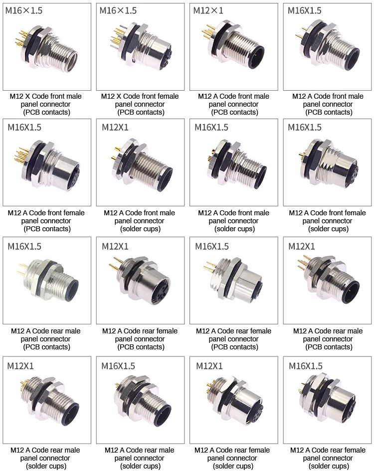 Conector de cable de sensor multi núcleo a-Code industrial IP67 M12 17-Pin masculino