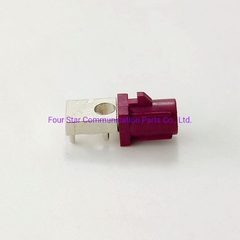 Conector macho Fakra de ángulo recto, impermeable y coaxial RF para montaje en PCB con carcasa
