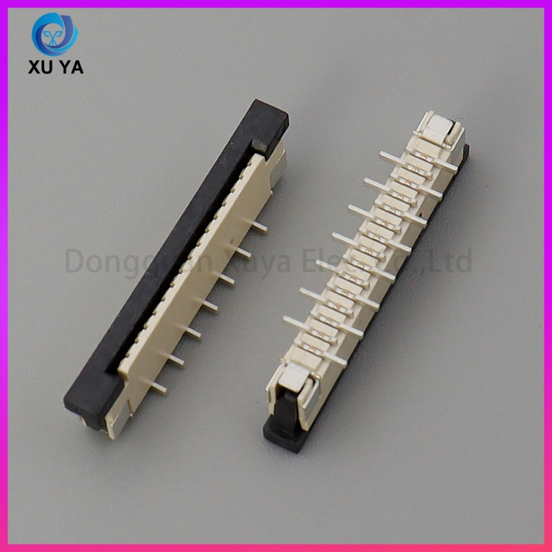 Fábrica de Suministro Estable 1.0mm Presentación 4p-30p Conector FPC Montaje Vertical Tipo Cajón Socket FFC para Pantalla de Instrumentos Automotrices Electrodoméstico Inteligente Cable Plano