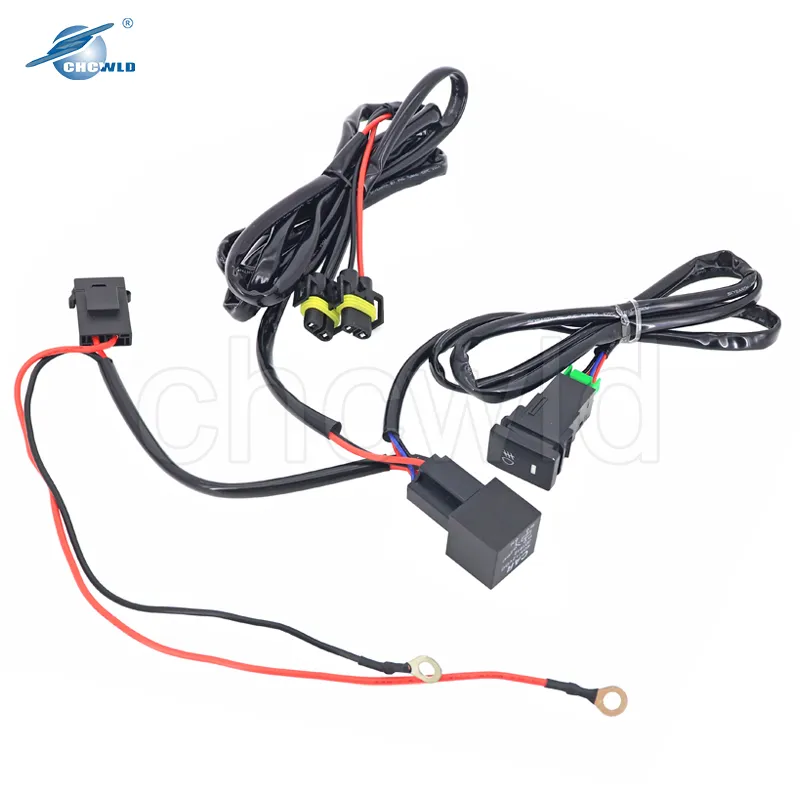 Arnés de cableado para faros antiniebla 12V 40A Kit de cableado para relé de faros antiniebla con interruptor de encendido/apagado