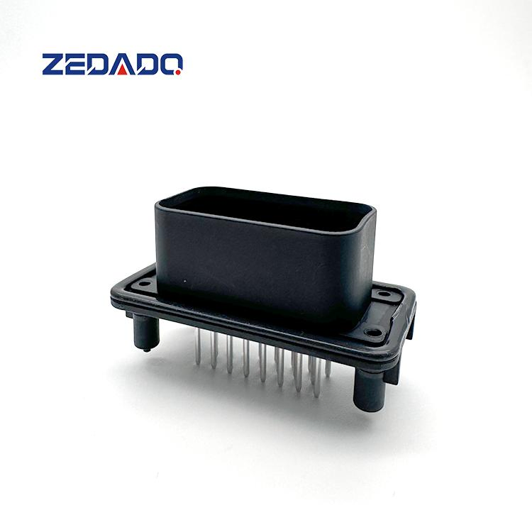 776228-1 Serie Ampseal 35 Conector Automotriz PCB de Pines Macho Negros Rectos Moldeados de Estaño