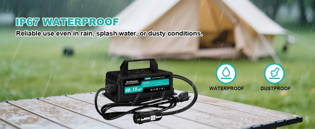 Carregador de Alto Desempenho 48V 15A LiFePO4 para Carrinhos de Golfe