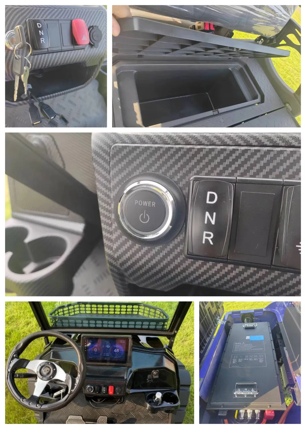 Carrinho de Golfe Elétrico de Luxo com Camuflagem Legal para Rua 4 Lugares Carrinho de Golfe Elétrico Elevado para Passeios e Caça