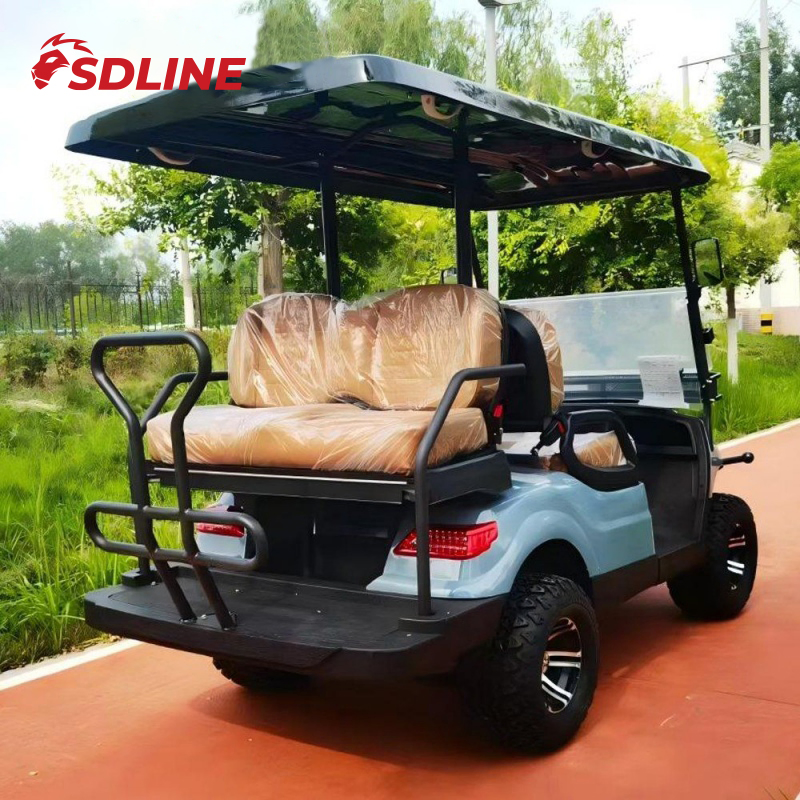 Caça 4 Pessoas Passageiro Pessoa Assento Assento 48V 72V Utilitário Legal Rua Lítio Gasolina Elétrico Carrinho de Golfe Preço para Carregador de Bateria Alimentado Buggy