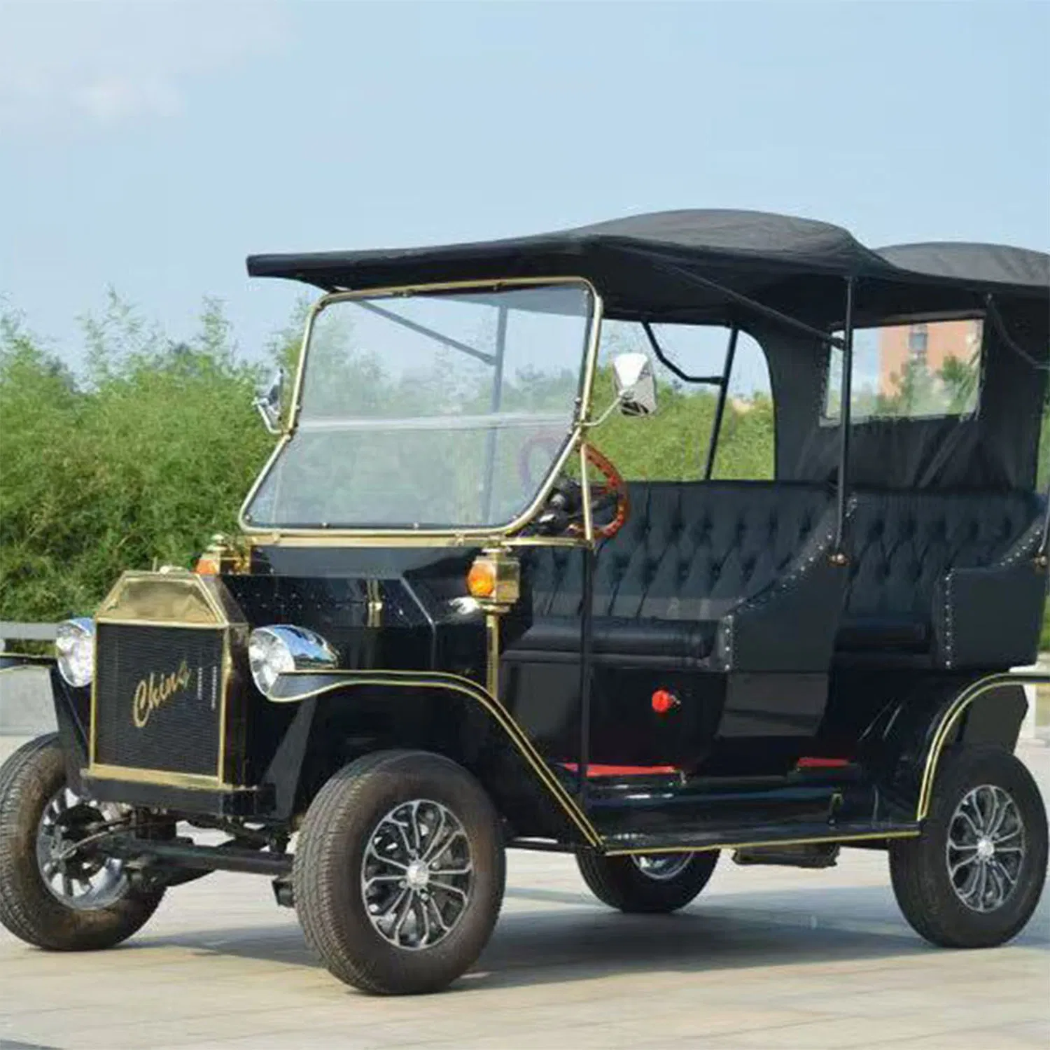 Acessórios Vintage para Carro Moderno Elegante Preto 5 Passageiro Clássico Carrinho de Golfe