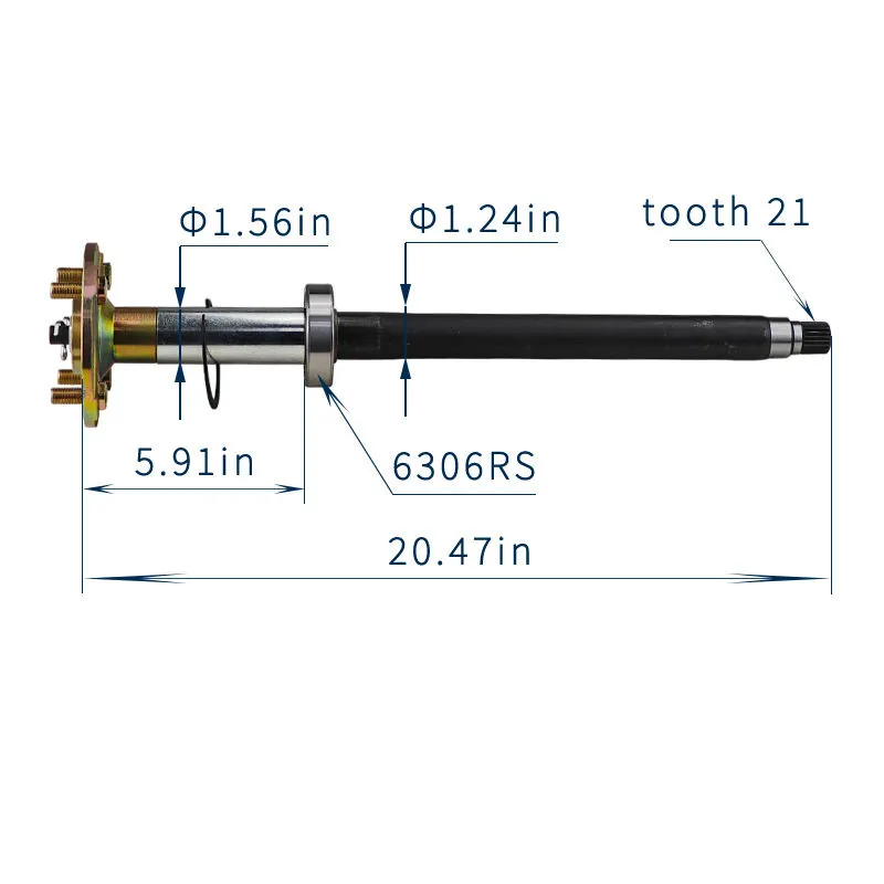 Conjunto de Eixo Traseiro de Peças de Carrinho de Golfe Lado do Passageiro Acessórios para YAMAHA G29 Veículo Elétrico Jw2-G6510-01-00