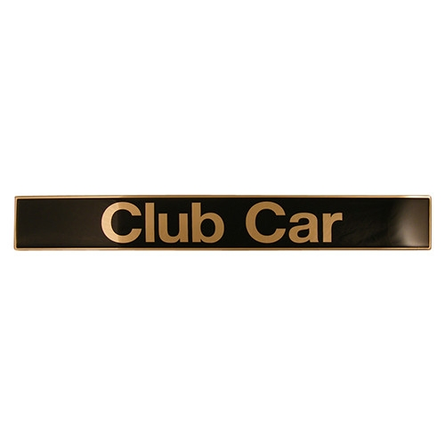 Emblema Frontal do Carrinho de Golfe Club Car Precedent - Placa de Nome Preta e Dourada - Peça de Substituição 102502601 1014198 (2004+)