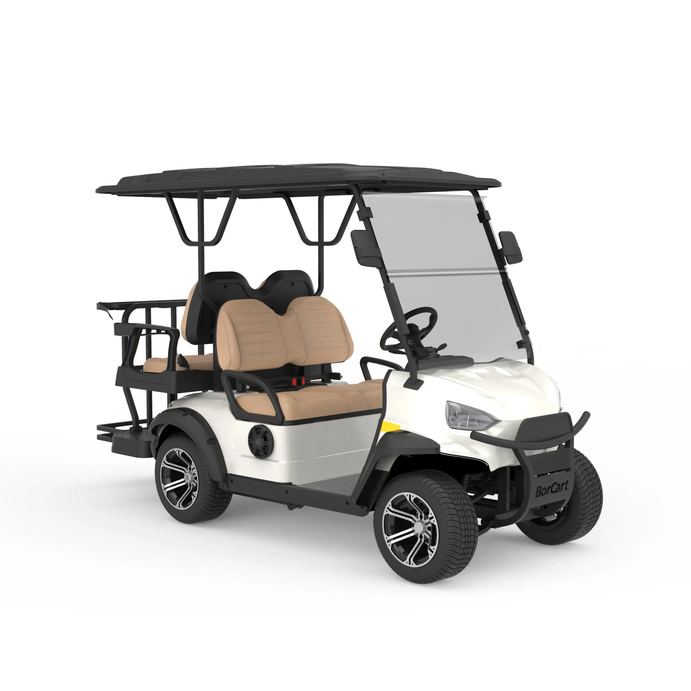 Carrinho de Golfe 4 Lugar Veículo Elétrico Branco Utilitário Elétrico