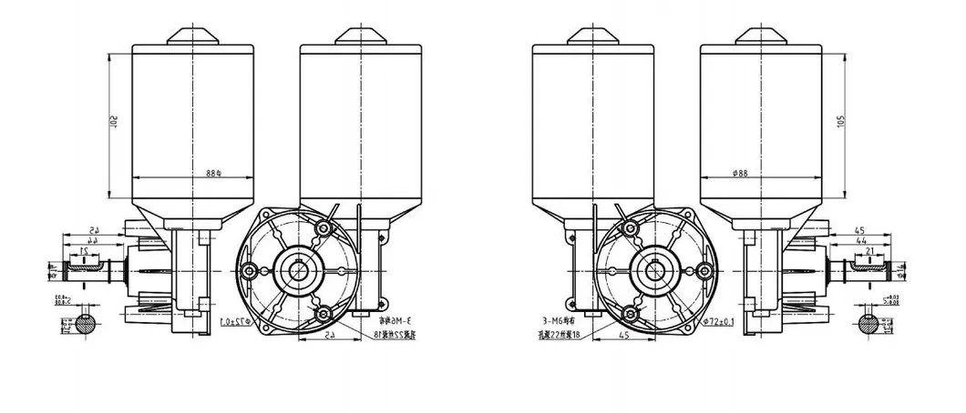 88mm Motor Redutor de Corrente Contínua para Cadeira de Rodas, Carrinho de Golfe, Elevador de Cadeira