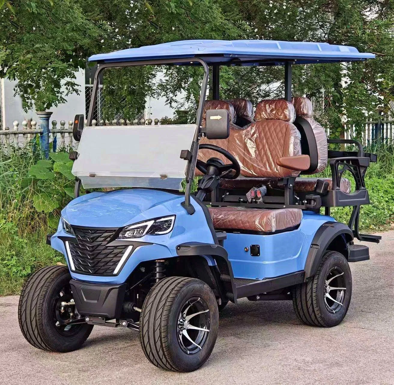 Street Legal Golf Cart Lsv Electric Golf Buggy with Turn Signals, Mirrors &amp; Seatbelts for Neighborhood Use