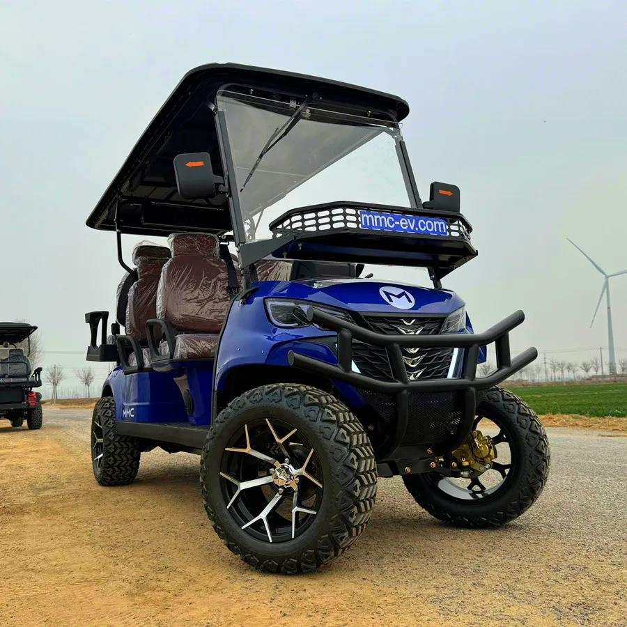 Carrinho de Golfe Elétrico Club Car com Quatro Rodas Levantadas para Caça Off Road com Bateria de Lítio 4 Lugares