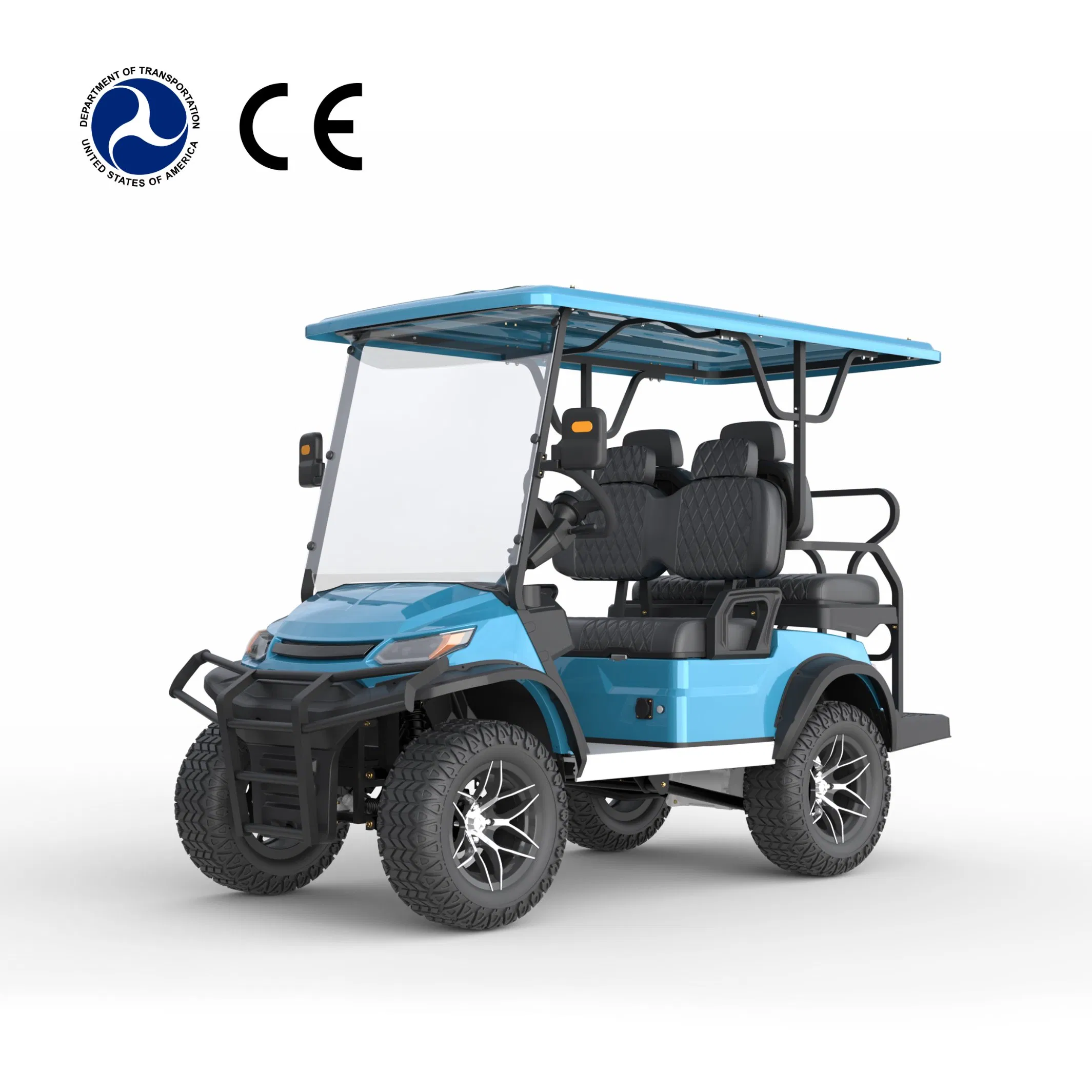 Mini Elétrico 4 Assentos off Road Gol Car Bateria de Lítio Carro Elétrico de Golfe 72V Carros de Golfe de Luxo Baratos Dirigíveis Mini Carro de Golfe para EUA UE