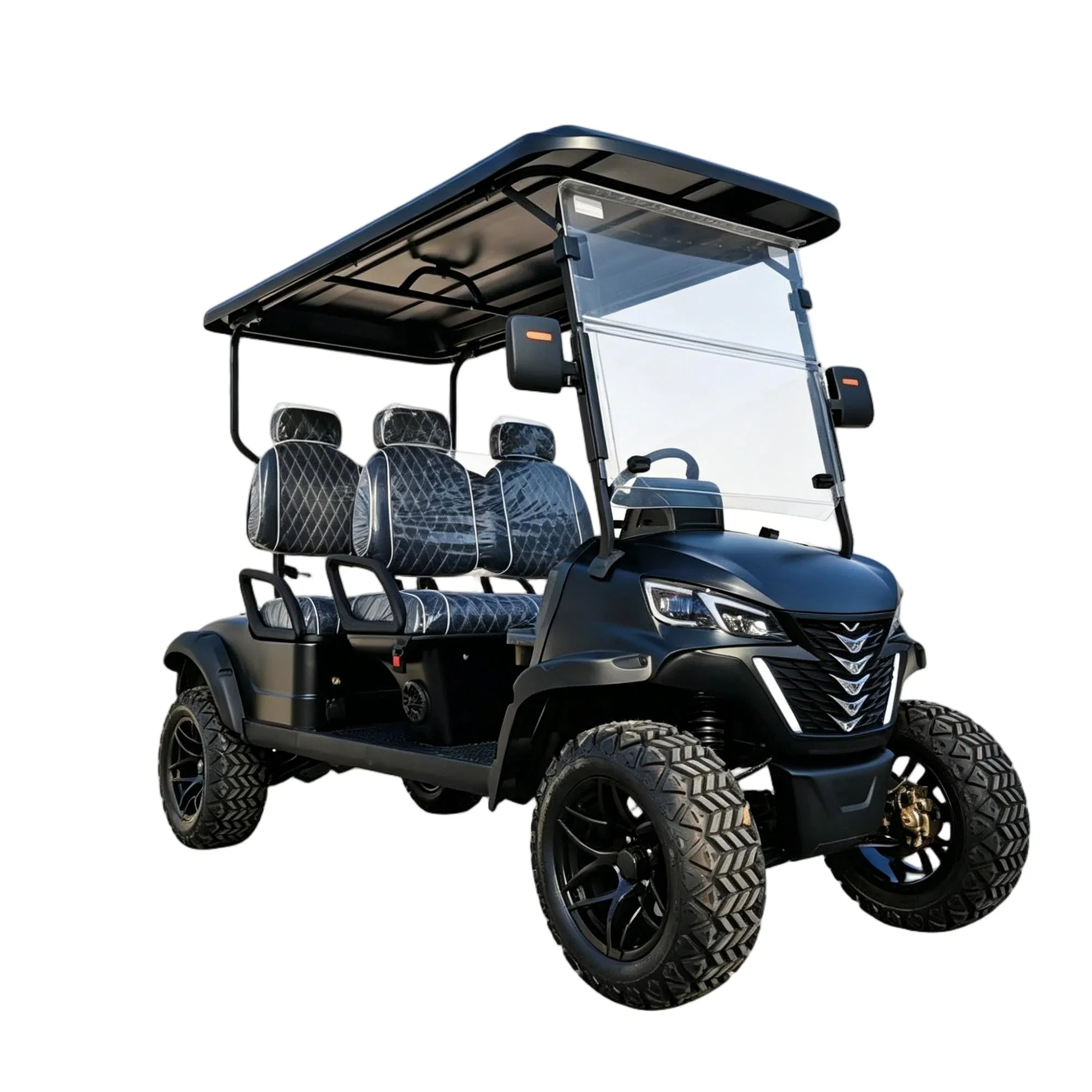 Carrinho de Golfe Elétrico Confortável 4-Person Cores e Acessórios Personalizáveis - Ande com Relaxamento